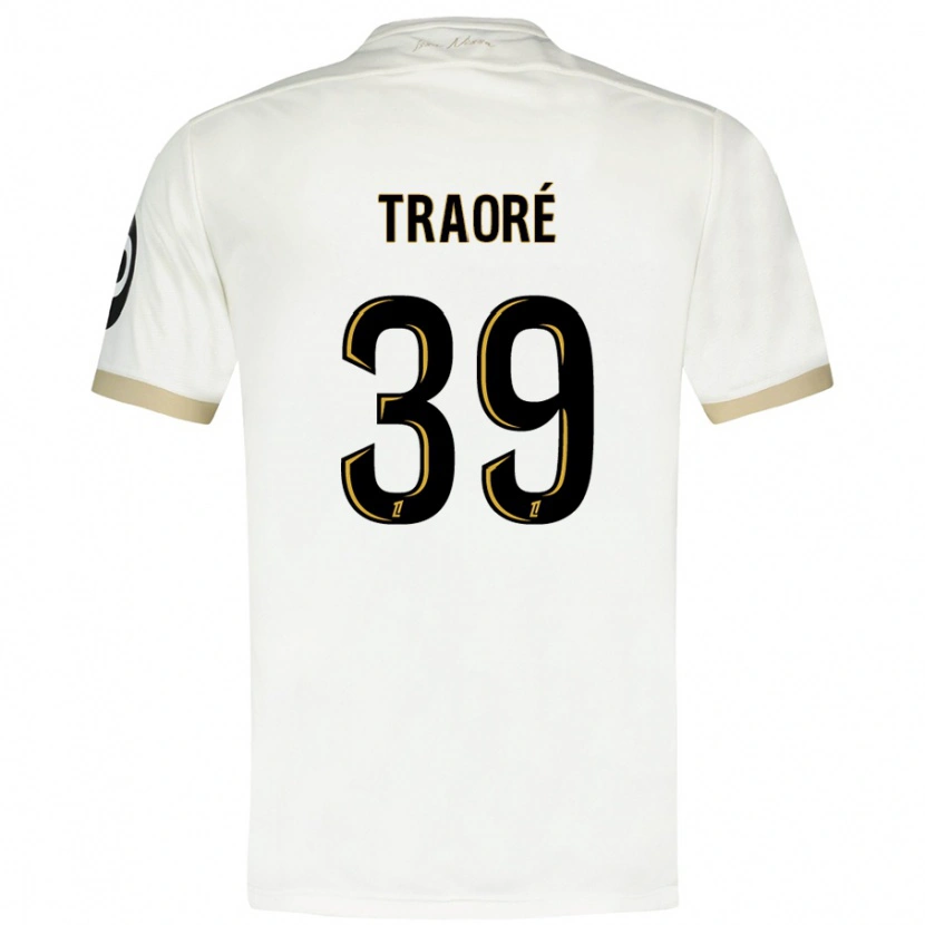Danxen Bambino Maglia Daouda Traoré #39 Bianco Oro Kit Gara Away 2024/25 Maglietta
