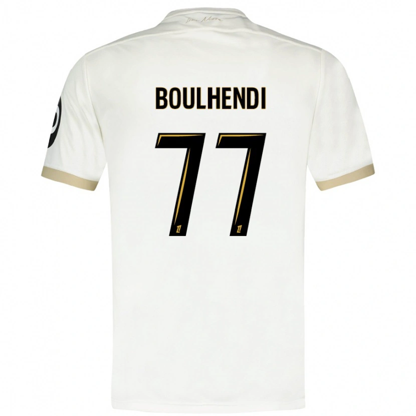Danxen Bambino Maglia Teddy Boulhendi #77 Bianco Oro Kit Gara Away 2024/25 Maglietta