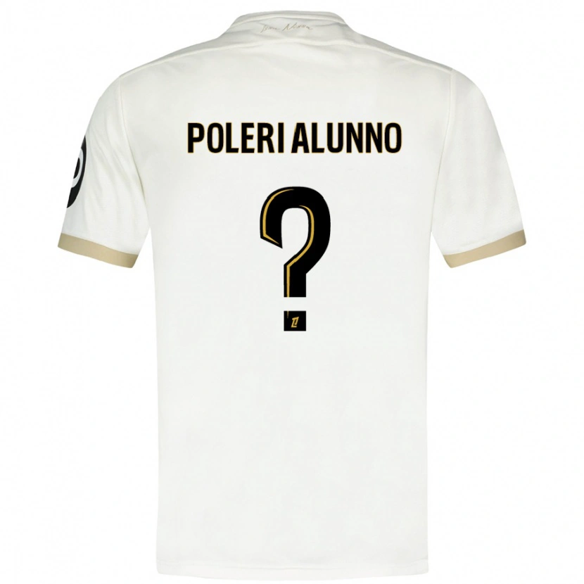 Danxen Bambino Maglia Mathis Poleri Alunno #0 Bianco Oro Kit Gara Away 2024/25 Maglietta