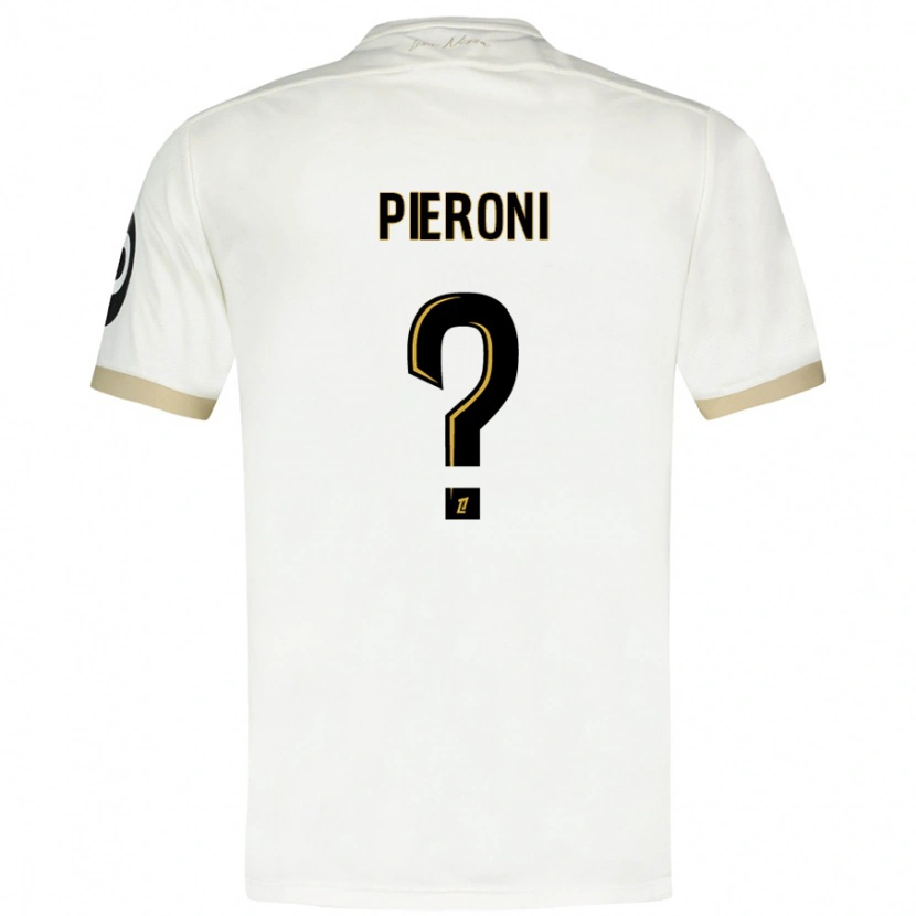 Danxen Bambino Maglia Dorian Pieroni #0 Bianco Oro Kit Gara Away 2024/25 Maglietta