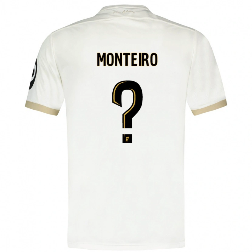 Danxen Bambino Maglia Laurenzo Monteiro #0 Bianco Oro Kit Gara Away 2024/25 Maglietta
