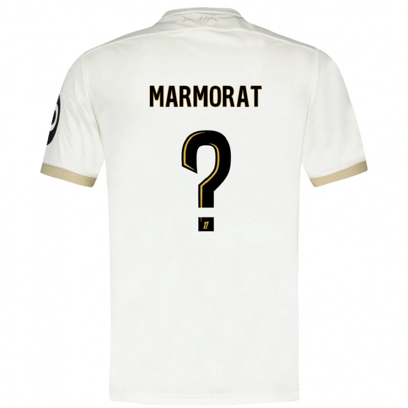 Danxen Bambino Maglia Mathéo Marmorat #0 Bianco Oro Kit Gara Away 2024/25 Maglietta