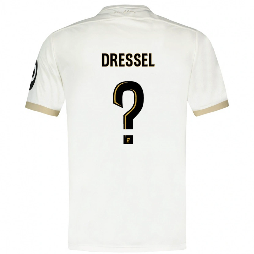Danxen Bambino Maglia Charlie Dressel #0 Bianco Oro Kit Gara Away 2024/25 Maglietta