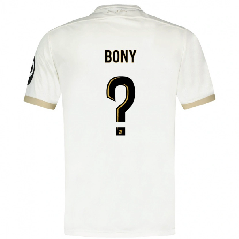 Danxen Bambino Maglia Geoffroy Bony #0 Bianco Oro Kit Gara Away 2024/25 Maglietta