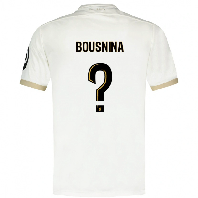 Danxen Bambino Maglia Farès Bousnina #0 Bianco Oro Kit Gara Away 2024/25 Maglietta
