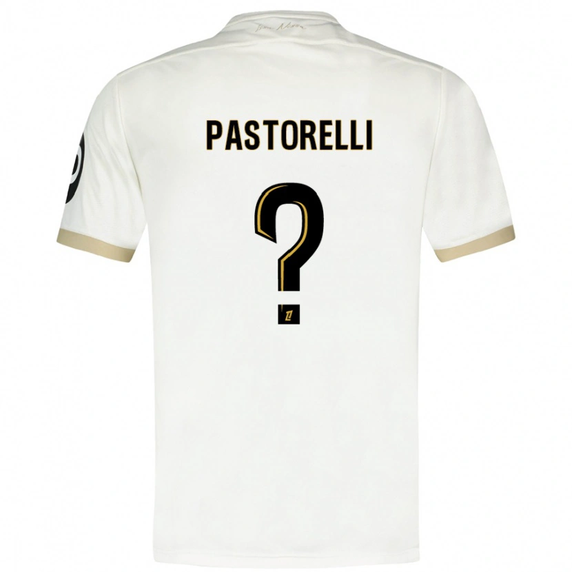Danxen Bambino Maglia Julien Pastorelli #0 Bianco Oro Kit Gara Away 2024/25 Maglietta