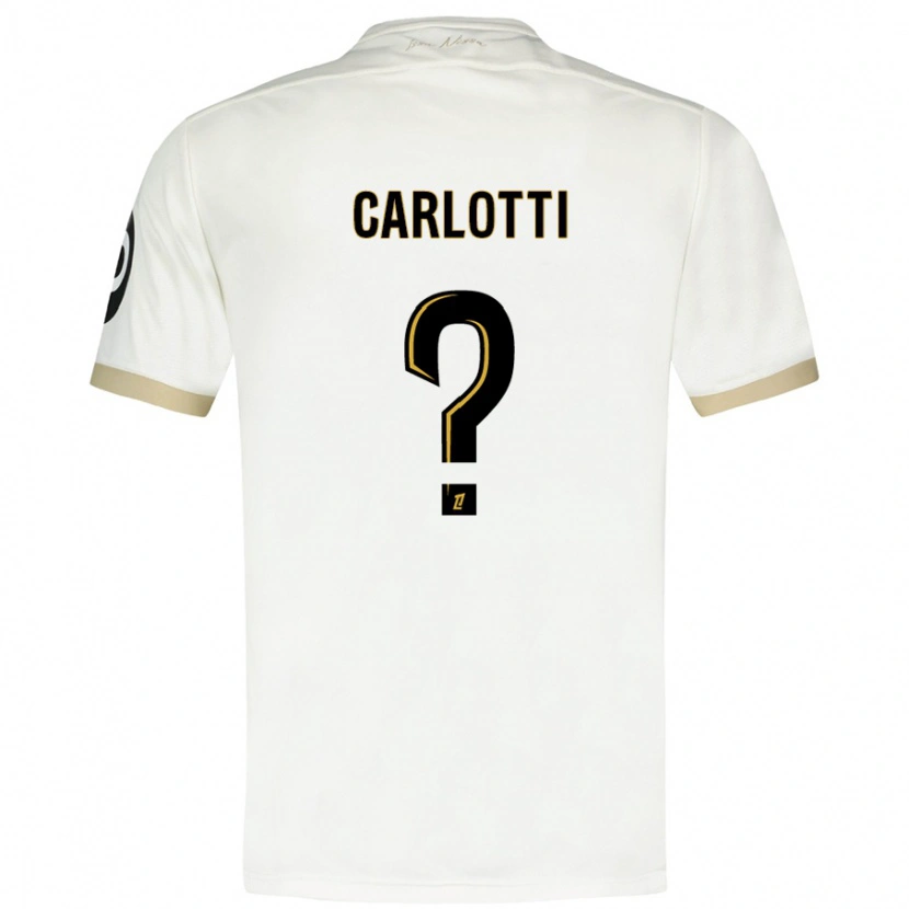 Danxen Bambino Maglia Mathis Carlotti #0 Bianco Oro Kit Gara Away 2024/25 Maglietta
