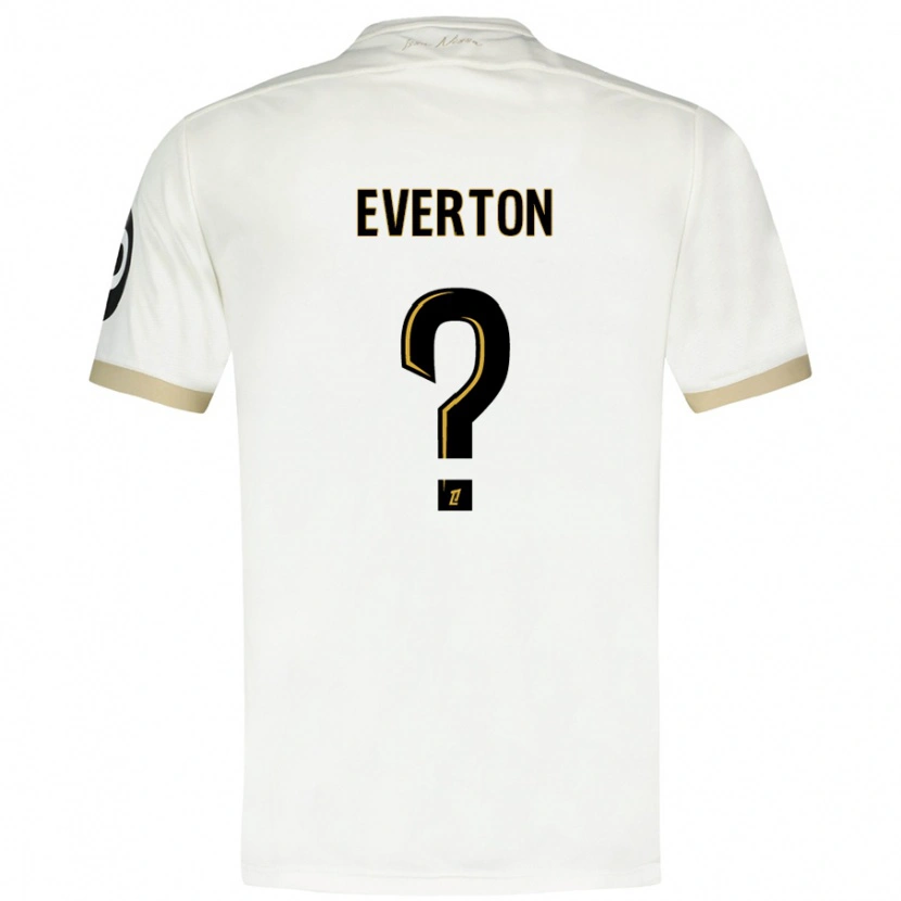 Danxen Bambino Maglia Everton #0 Bianco Oro Kit Gara Away 2024/25 Maglietta