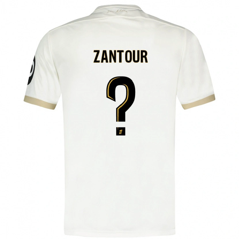 Danxen Bambino Maglia Ishaq Zantour #0 Bianco Oro Kit Gara Away 2024/25 Maglietta