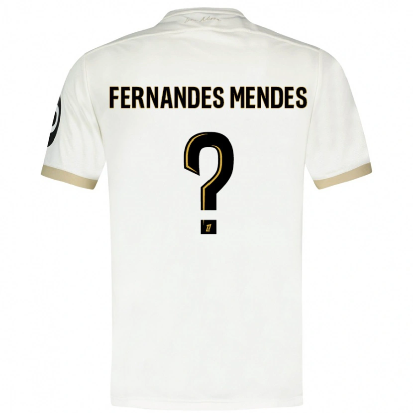 Danxen Bambino Maglia Mathis Fernandes Mendes #0 Bianco Oro Kit Gara Away 2024/25 Maglietta