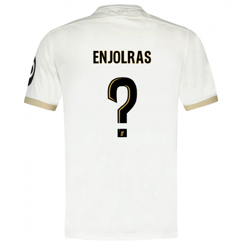 Danxen Bambino Maglia Walid Enjolras #0 Bianco Oro Kit Gara Away 2024/25 Maglietta