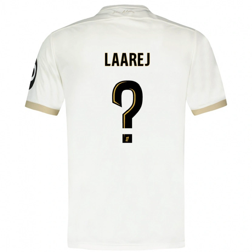 Danxen Bambino Maglia Nassim Laarej #0 Bianco Oro Kit Gara Away 2024/25 Maglietta