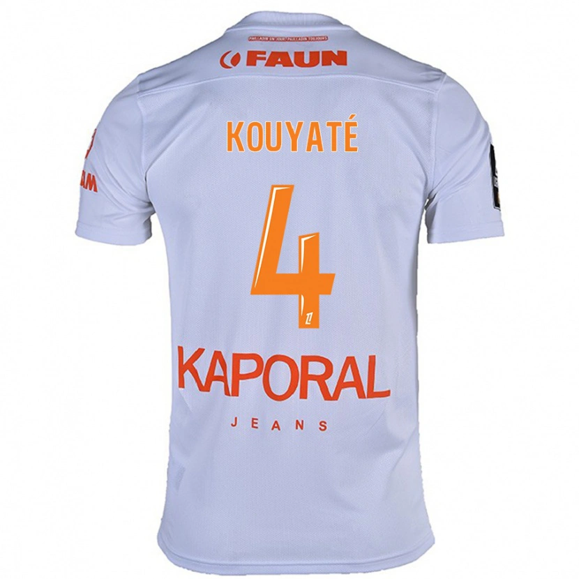 Danxen Bambino Maglia Kiki Kouyaté #4 Bianco Kit Gara Away 2024/25 Maglietta