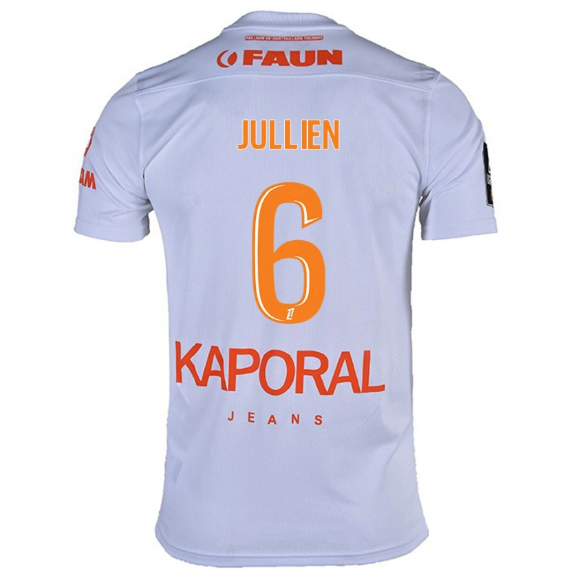 Danxen Bambino Maglia Christopher Jullien #6 Bianco Kit Gara Away 2024/25 Maglietta
