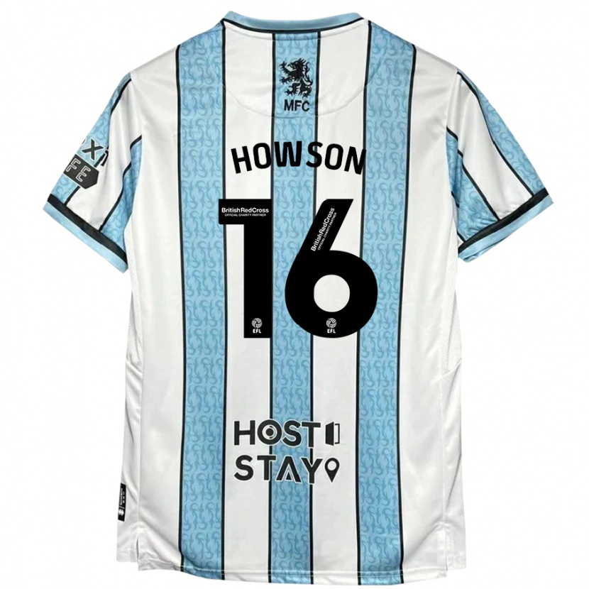 Danxen Bambino Maglia Jonathan Howson #16 Bianco Blu Kit Gara Away 2024/25 Maglietta