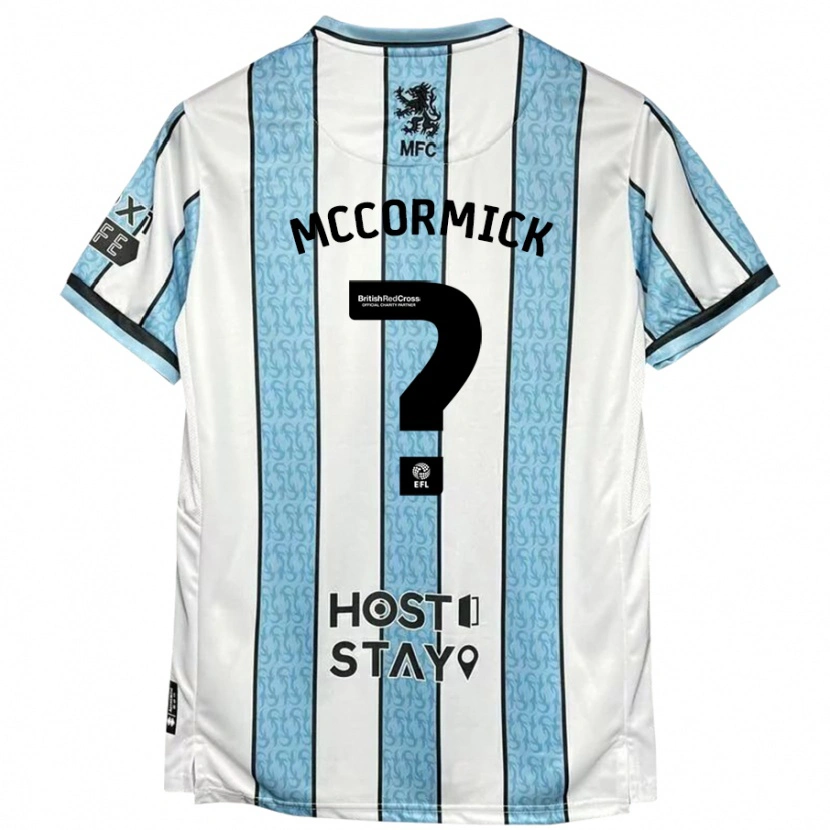 Danxen Bambino Maglia George Mccormick #0 Bianco Blu Kit Gara Away 2024/25 Maglietta