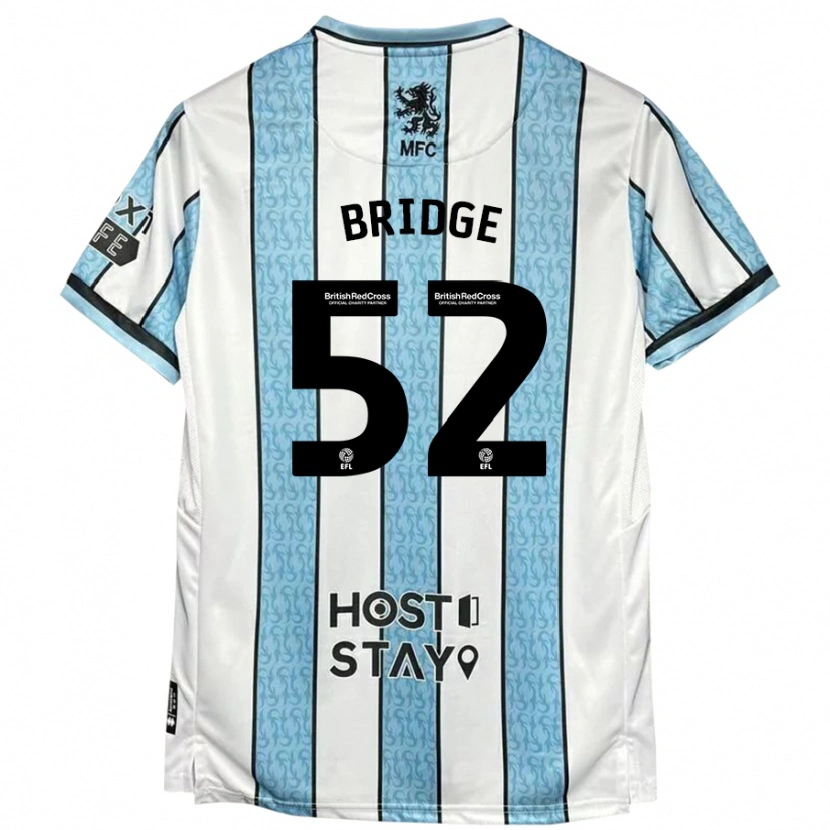 Danxen Bambino Maglia Aj Bridge #52 Bianco Blu Kit Gara Away 2024/25 Maglietta