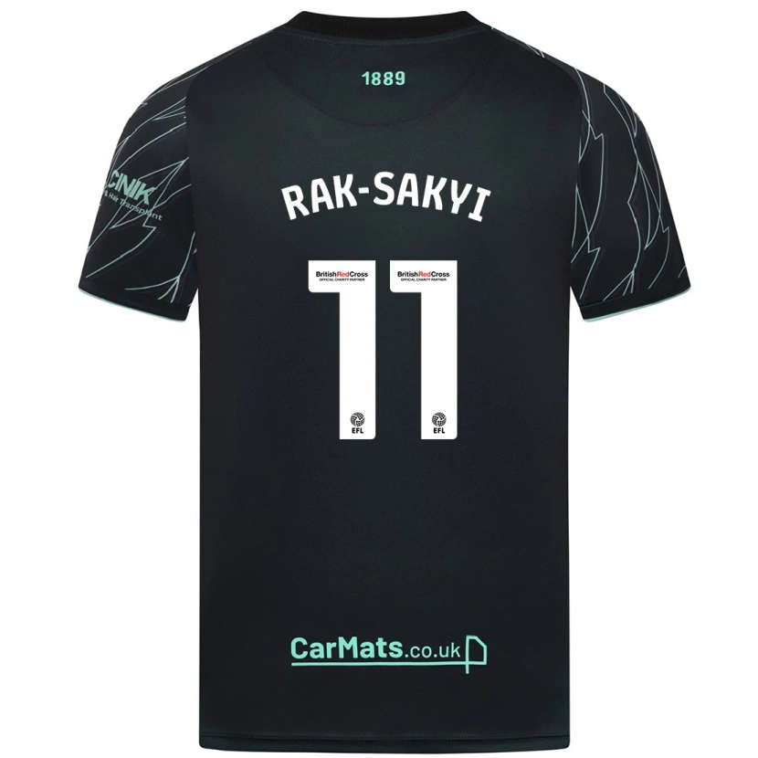 Danxen Bambino Maglia Jesurun Rak-Sakyi #11 Nero Verde Kit Gara Away 2024/25 Maglietta