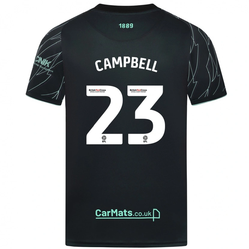 Danxen Bambino Maglia Tyrese Campbell #23 Nero Verde Kit Gara Away 2024/25 Maglietta