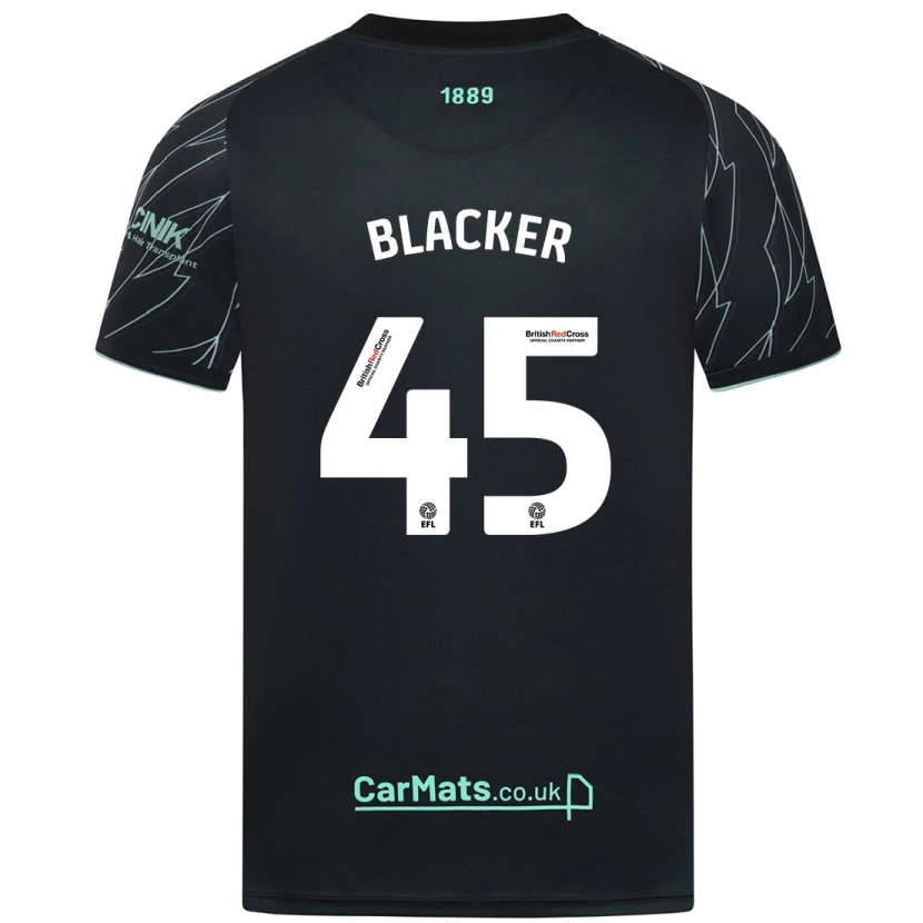 Danxen Bambino Maglia Billy Blacker #45 Nero Verde Kit Gara Away 2024/25 Maglietta