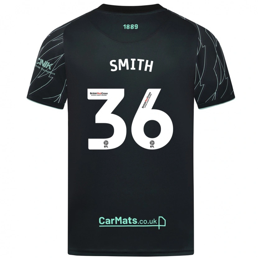 Danxen Bambino Maglia Joshua Smith #36 Nero Verde Kit Gara Away 2024/25 Maglietta