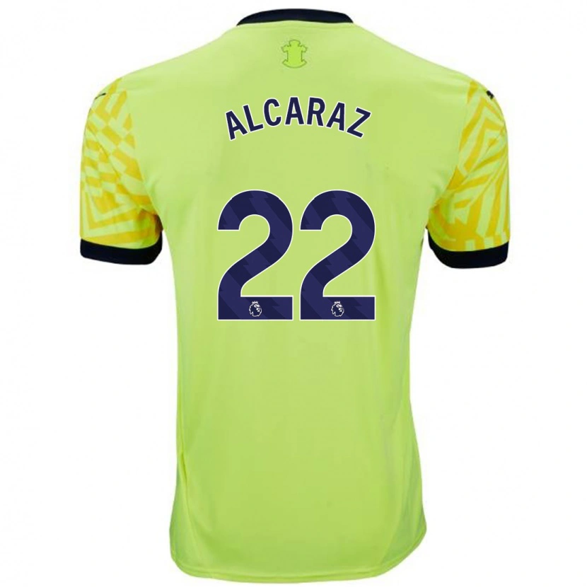 Danxen Bambino Maglia Carlos Alcaraz #22 Giallo Kit Gara Away 2024/25 Maglietta