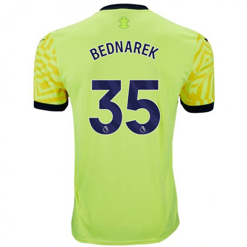Danxen Bambino Maglia Jan Bednarek #35 Giallo Kit Gara Away 2024/25 Maglietta