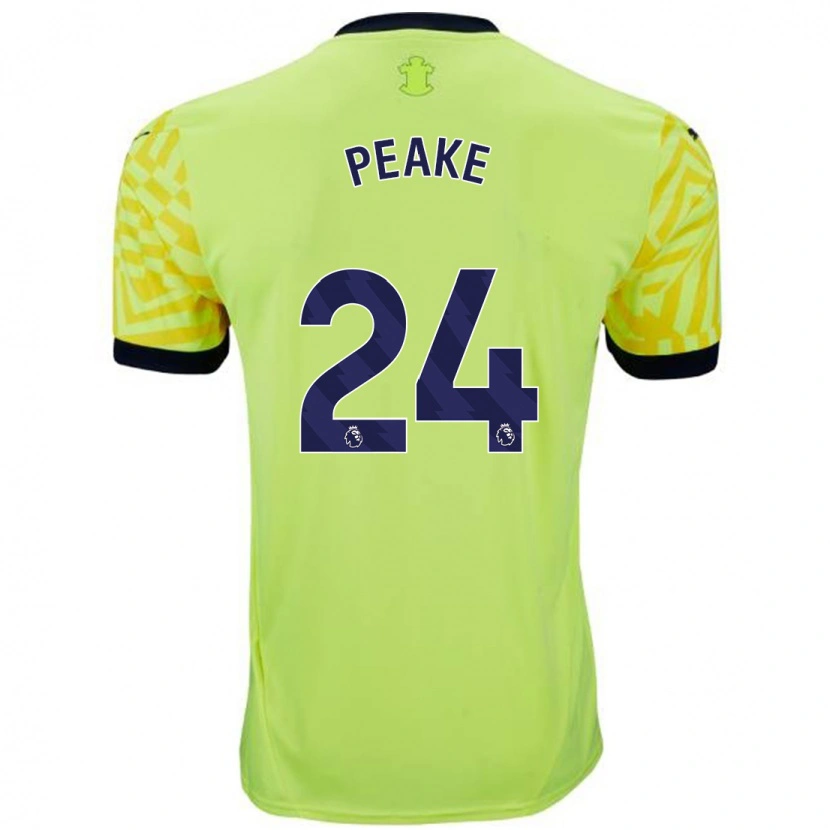 Danxen Bambino Maglia Paige Peake #24 Giallo Kit Gara Away 2024/25 Maglietta