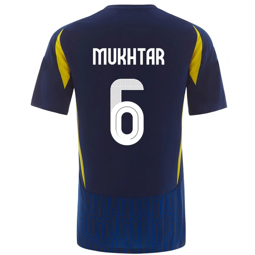 Danxen Bambino Maglia Mukhtar Ali #6 Blu Giallo Kit Gara Away 2024/25 Maglietta