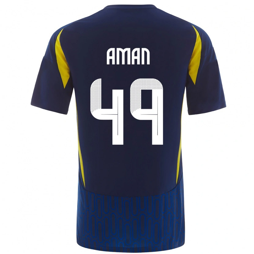 Danxen Bambino Maglia Awad Aman #49 Blu Giallo Kit Gara Away 2024/25 Maglietta