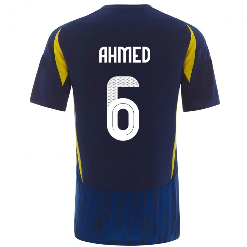 Danxen Bambino Maglia Aseel Ahmed #6 Blu Giallo Kit Gara Away 2024/25 Maglietta