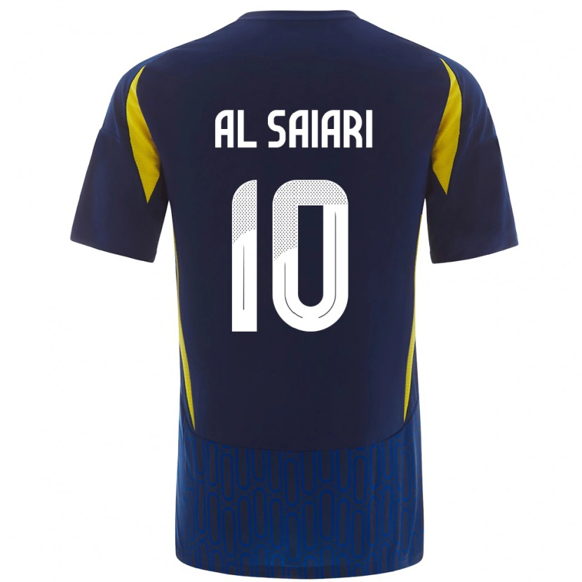 Danxen Bambino Maglia Mubarkh Al-Saiari #10 Blu Giallo Kit Gara Away 2024/25 Maglietta