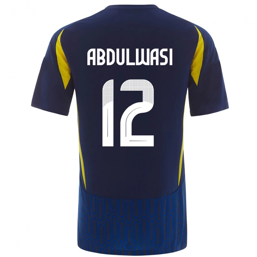 Danxen Bambino Maglia Dalal Abdulwasi #12 Blu Giallo Kit Gara Away 2024/25 Maglietta