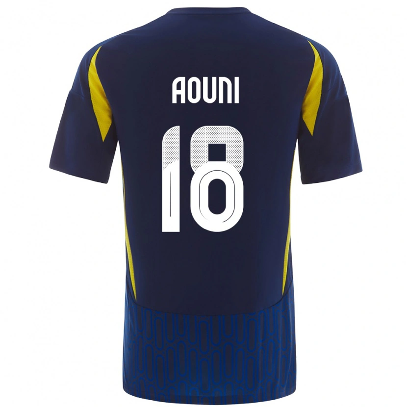 Danxen Bambino Maglia Samia Aouni #18 Blu Giallo Kit Gara Away 2024/25 Maglietta