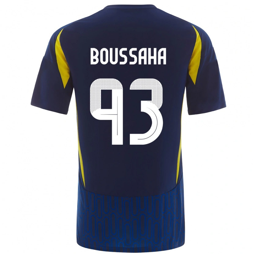 Danxen Bambino Maglia Lina Boussaha #93 Blu Giallo Kit Gara Away 2024/25 Maglietta