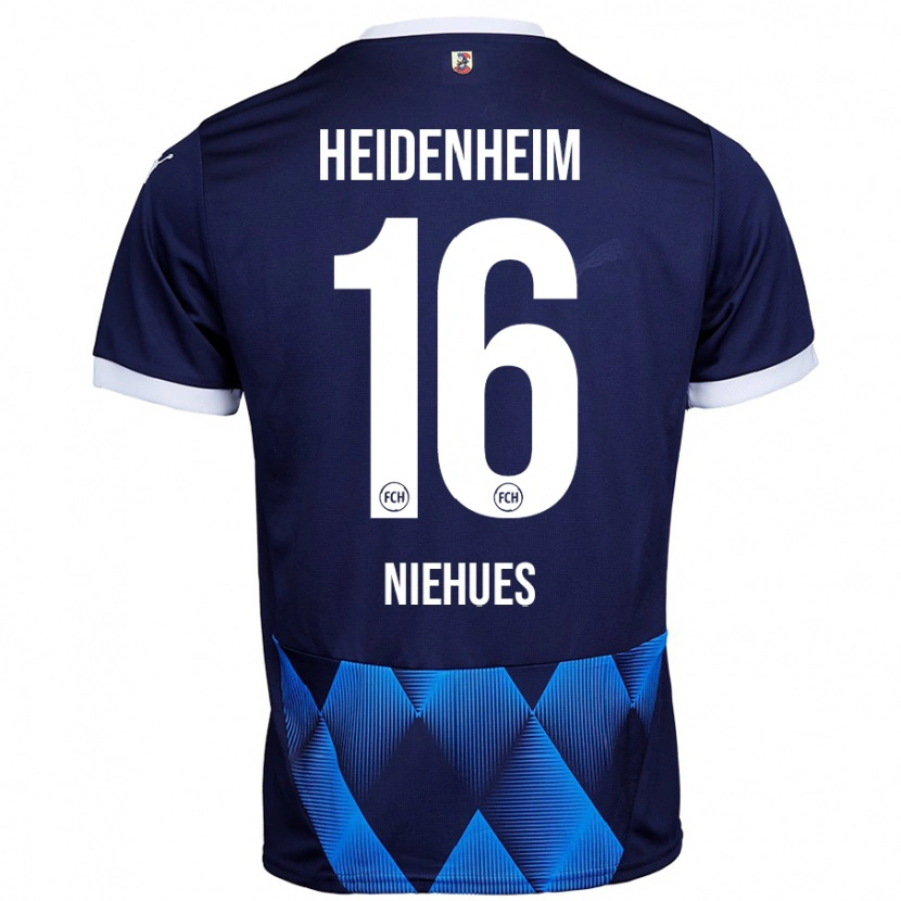 Danxen Bambino Maglia Julian Niehues #16 Blu Navy Scuro Kit Gara Away 2024/25 Maglietta