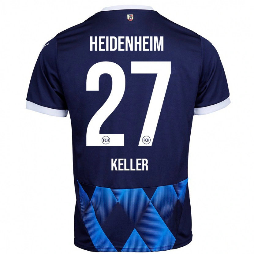 Danxen Bambino Maglia Thomas Keller #27 Blu Navy Scuro Kit Gara Away 2024/25 Maglietta