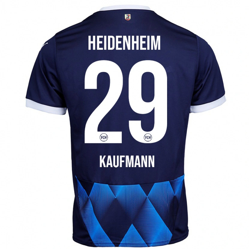 Danxen Bambino Maglia Mikkel Kaufmann #29 Blu Navy Scuro Kit Gara Away 2024/25 Maglietta