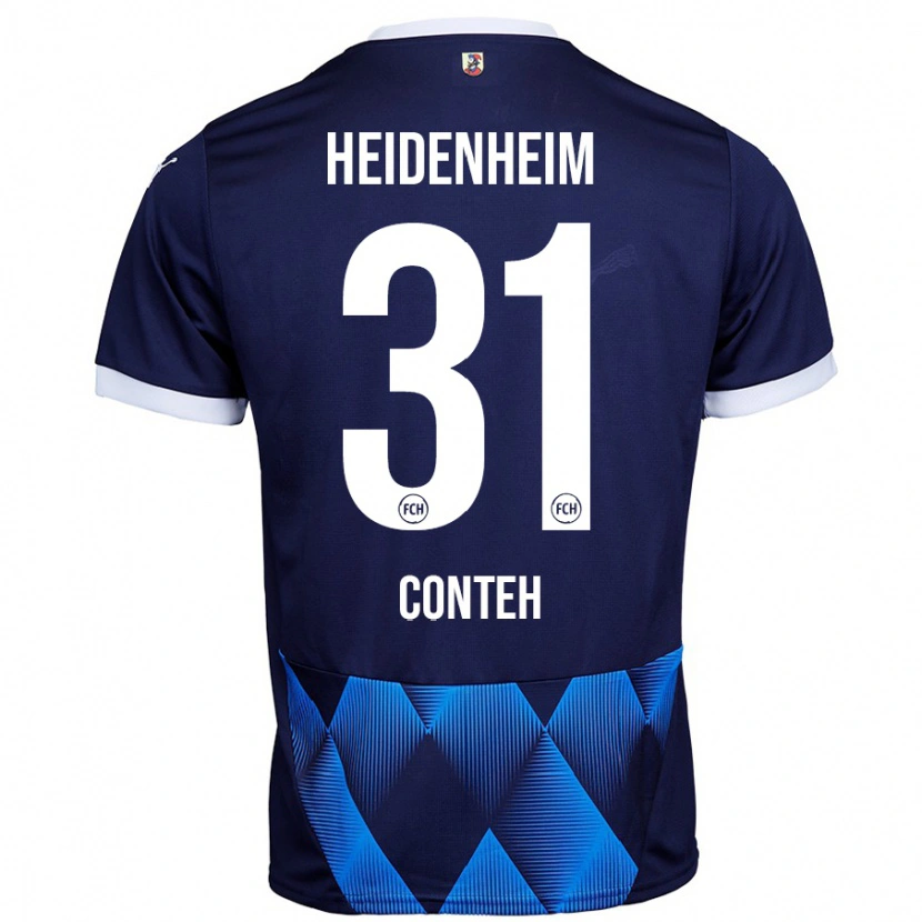 Danxen Bambino Maglia Sirlord Conteh #31 Blu Navy Scuro Kit Gara Away 2024/25 Maglietta