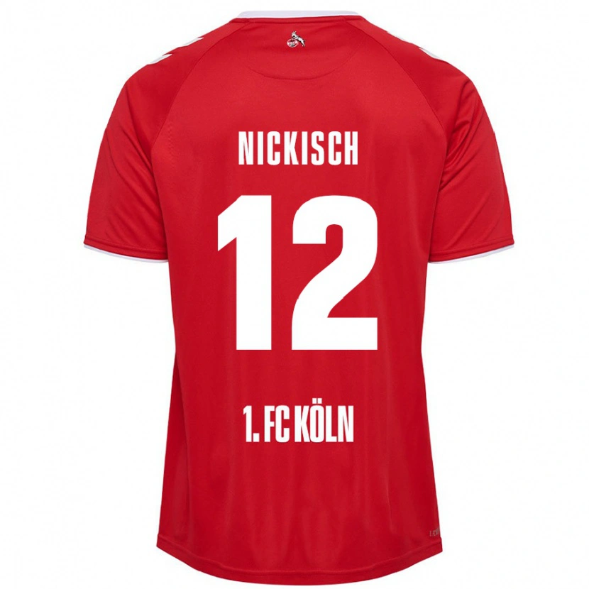 Danxen Bambino Maglia Jonas Nickisch #12 Rosso Bianco Kit Gara Away 2024/25 Maglietta
