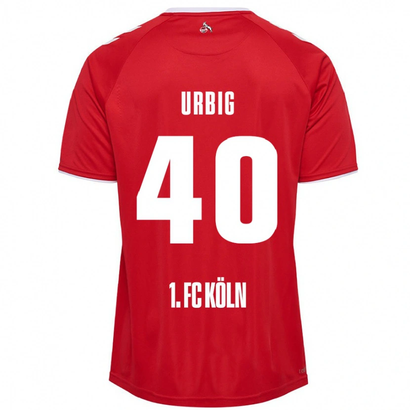 Danxen Bambino Maglia Jonas Urbig #40 Rosso Bianco Kit Gara Away 2024/25 Maglietta