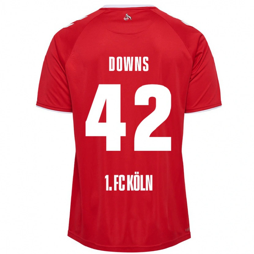 Danxen Bambino Maglia Damion Downs #42 Rosso Bianco Kit Gara Away 2024/25 Maglietta
