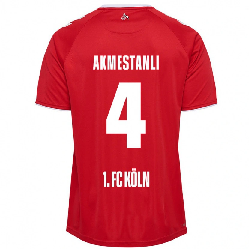 Danxen Bambino Maglia Teoman Akmestanli #4 Rosso Bianco Kit Gara Away 2024/25 Maglietta