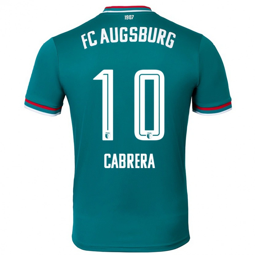 Danxen Bambino Maglia Juan Cabrera #10 Verde Scuro Kit Gara Away 2024/25 Maglietta