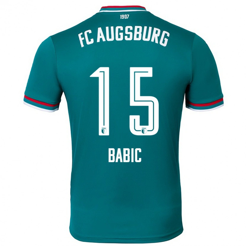 Danxen Bambino Maglia David Babic #15 Verde Scuro Kit Gara Away 2024/25 Maglietta