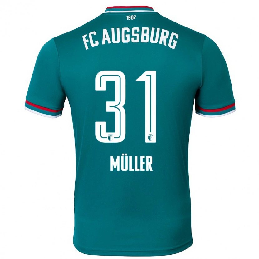 Danxen Bambino Maglia Noah Müller #31 Verde Scuro Kit Gara Away 2024/25 Maglietta