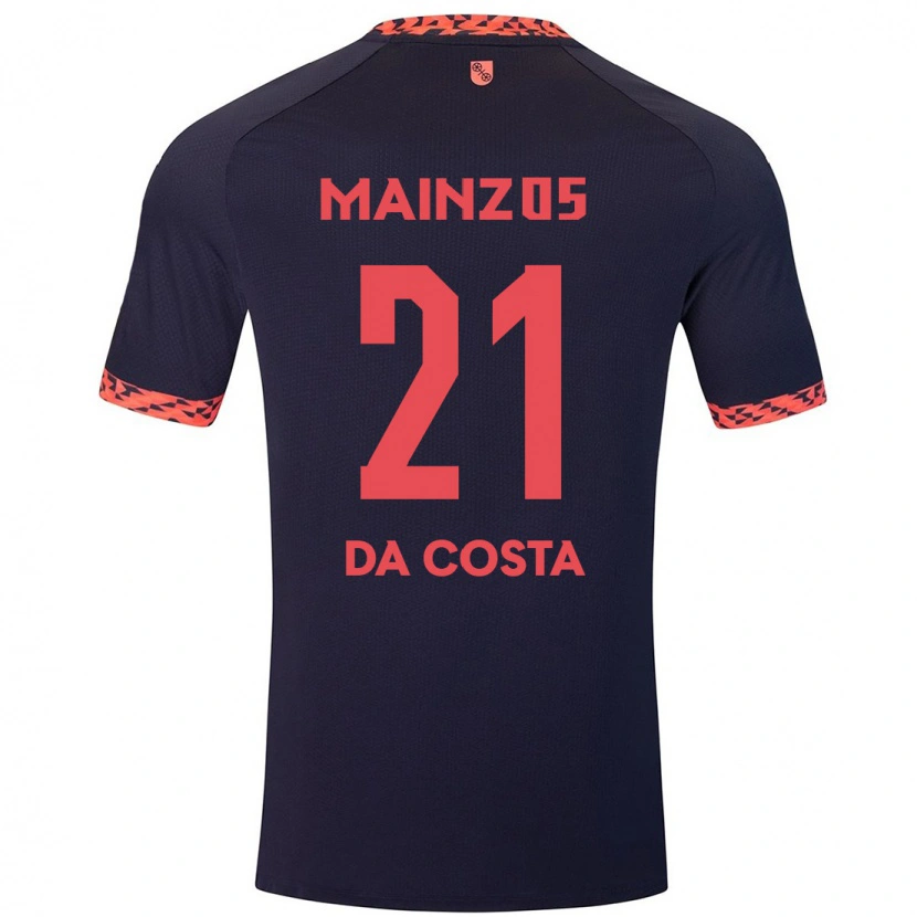 Danxen Bambino Maglia Danny Da Costa #21 Blu Corallo Rosso Kit Gara Away 2024/25 Maglietta