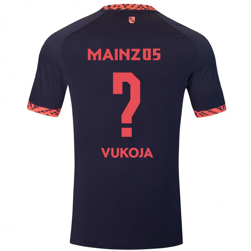 Danxen Bambino Maglia Luka Vukoja #0 Blu Corallo Rosso Kit Gara Away 2024/25 Maglietta