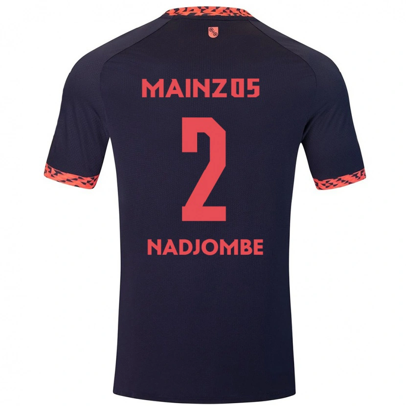 Danxen Bambino Maglia Jean-Marie Nadjombe #2 Blu Corallo Rosso Kit Gara Away 2024/25 Maglietta