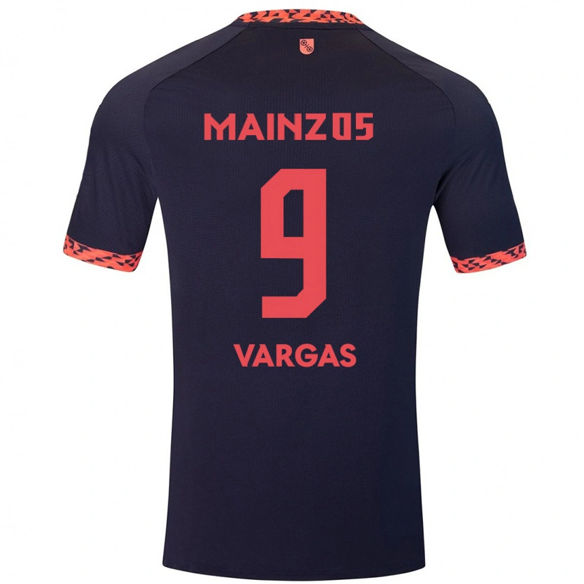 Danxen Bambino Maglia Nayrobi Vargas #9 Blu Corallo Rosso Kit Gara Away 2024/25 Maglietta